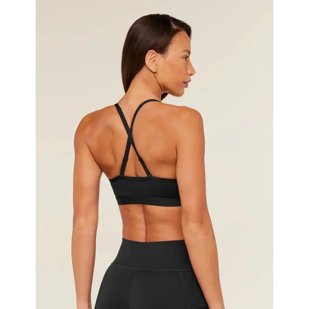 Gymshark Ruched Strappy Sports Bra Black Size Small Medium Support
